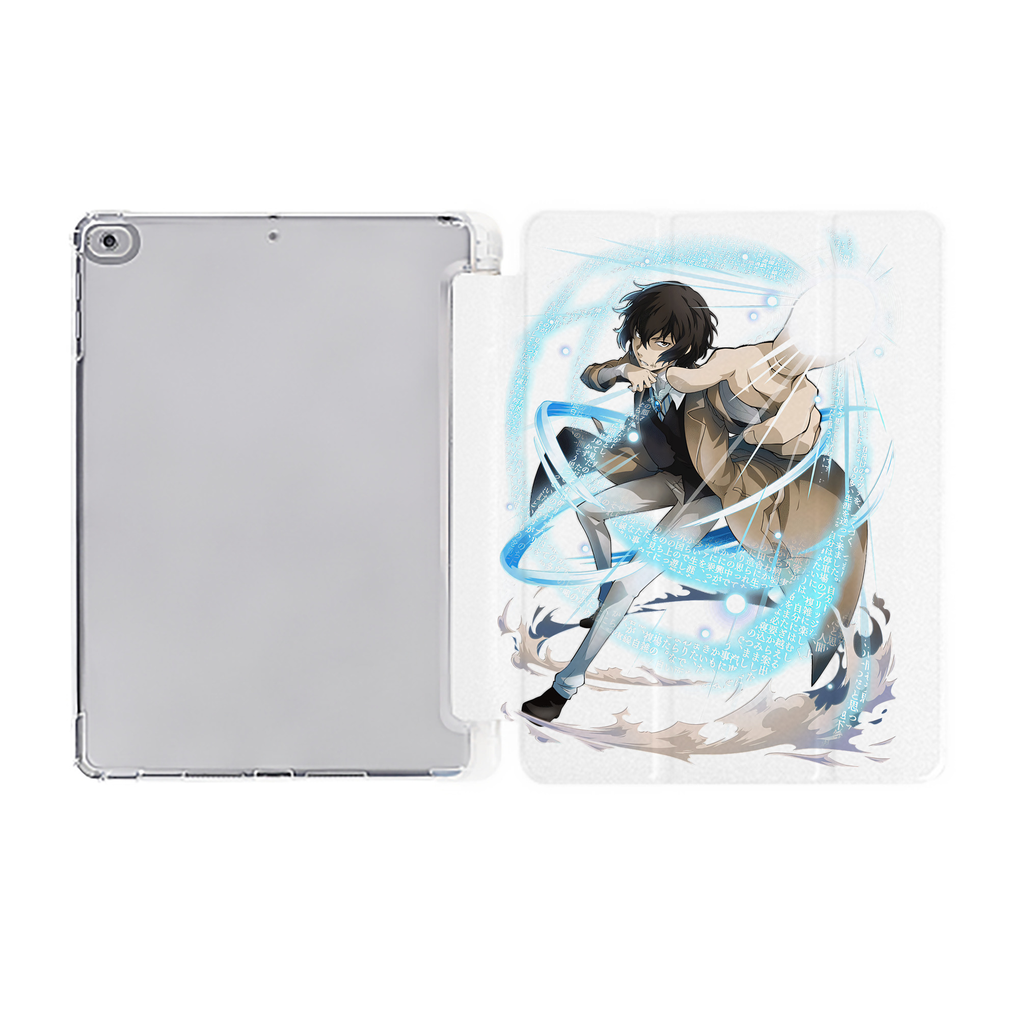 （画像用） 文豪ストレイドッグス Bungo Stray Dogs IPad ケース ペン収納付き 三つ折りスタンド PUレザー×シリコン 対応機種9.5/10.5/10.9インチ